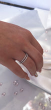 Load image into Gallery viewer, Adorned with brilliant cubic zirconia stones, the piece will melt the heart of anyone who will receive it from their significant other. Hand-polished to perfection, you will love wearing this ring on its own or stacking it with other pieces to make the look more unique.  Material: 925 Sterling Silver, Cubic Zirconia  Design: Circle  Weight: 1.6g
