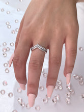 Load image into Gallery viewer,  Designed like a crown a real representation of luxury and status, this royalty silver ring is adorned with scintillating cubic zirconia stones that radiate a reflective diamond-truly royalty on your finger. Hand-polished to perfection, you will love wearing this ring on its own or stacking it with other pieces to make the look more unique. Material: 925 Sterling Silver, Cubic Zirconia  Design: Crown  Weight: 2.4g
